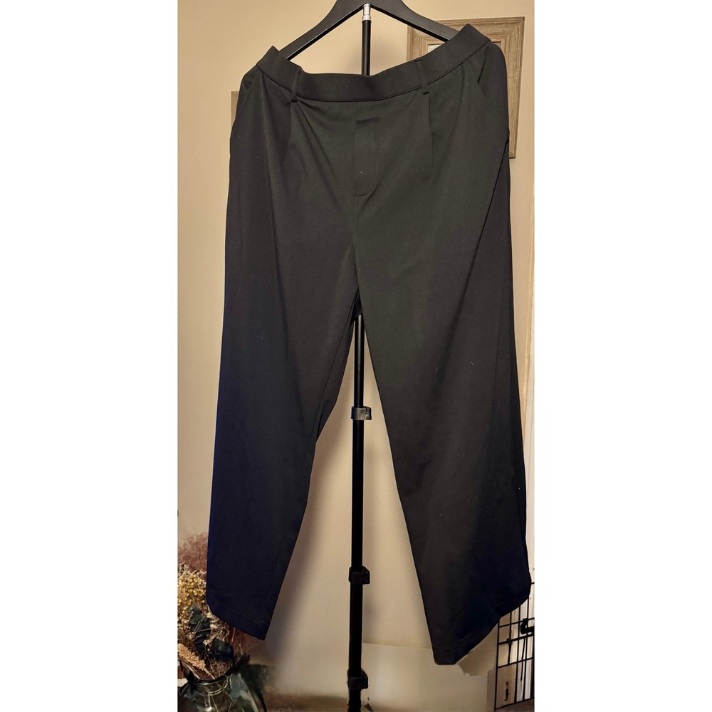 Halara High Waisted Pleated Tapered Dress Pants Black Petite XL 1117245